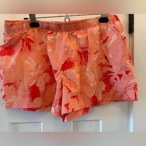Floral Print Shorts in orange